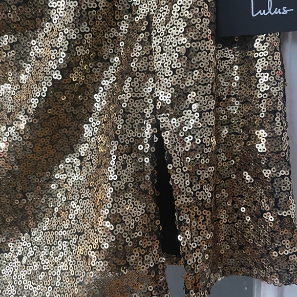 Lustrous and Luxe Gold Sequin Cutout Bodycon Mini Dress - Picture 7 of 9